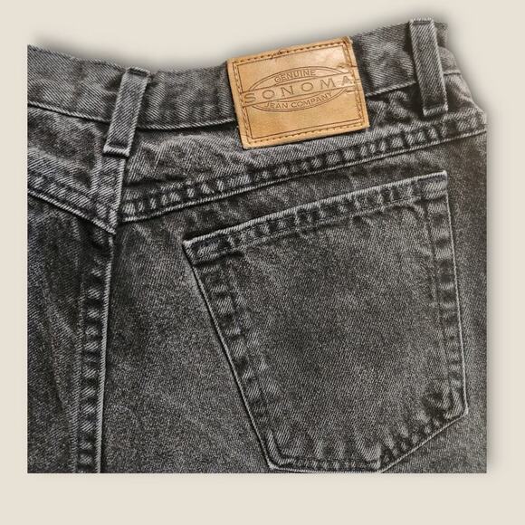 Sonoma Women's Charcoal Mom Style High-rise VTG Shorts Size 16p Made in USA - Picture 3 of 6